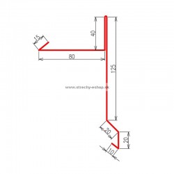 Záveterná lišta pod krytinu Pozink r.š. 310 mm