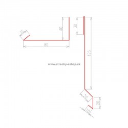 Záveterná lišta pod krytinu delená Pozink r.š. 340 mm