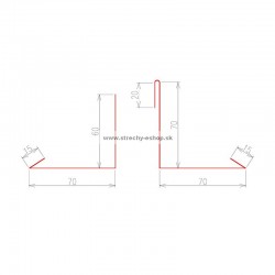 Rozdeľovacia lišta delená Pozink r.š. 320 mm