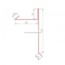 Záveterná lišta pod krytinu Pozink farebný r.š. 250 mm